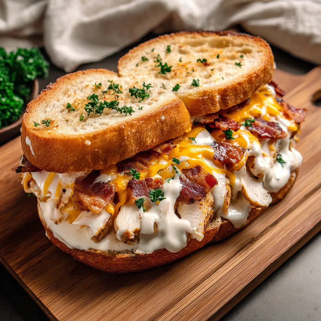 Cheesy Chicken Bacon Ranch Sandwich
