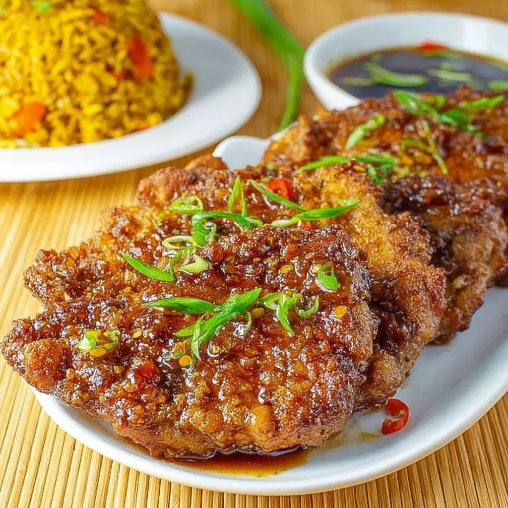 Double Crunch Honey Garlic Pork Chops