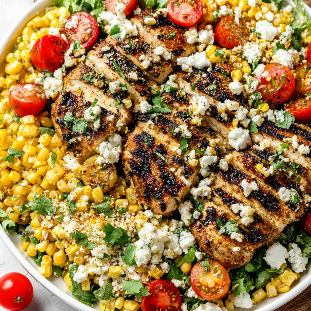 Grilled Mexican Corn Chicken Salad