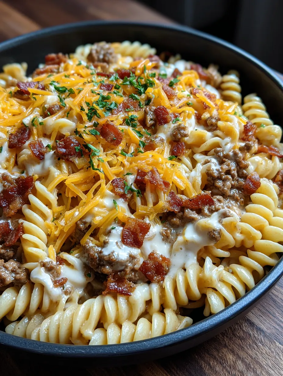 Loaded Bacon Cheeseburger Pasta