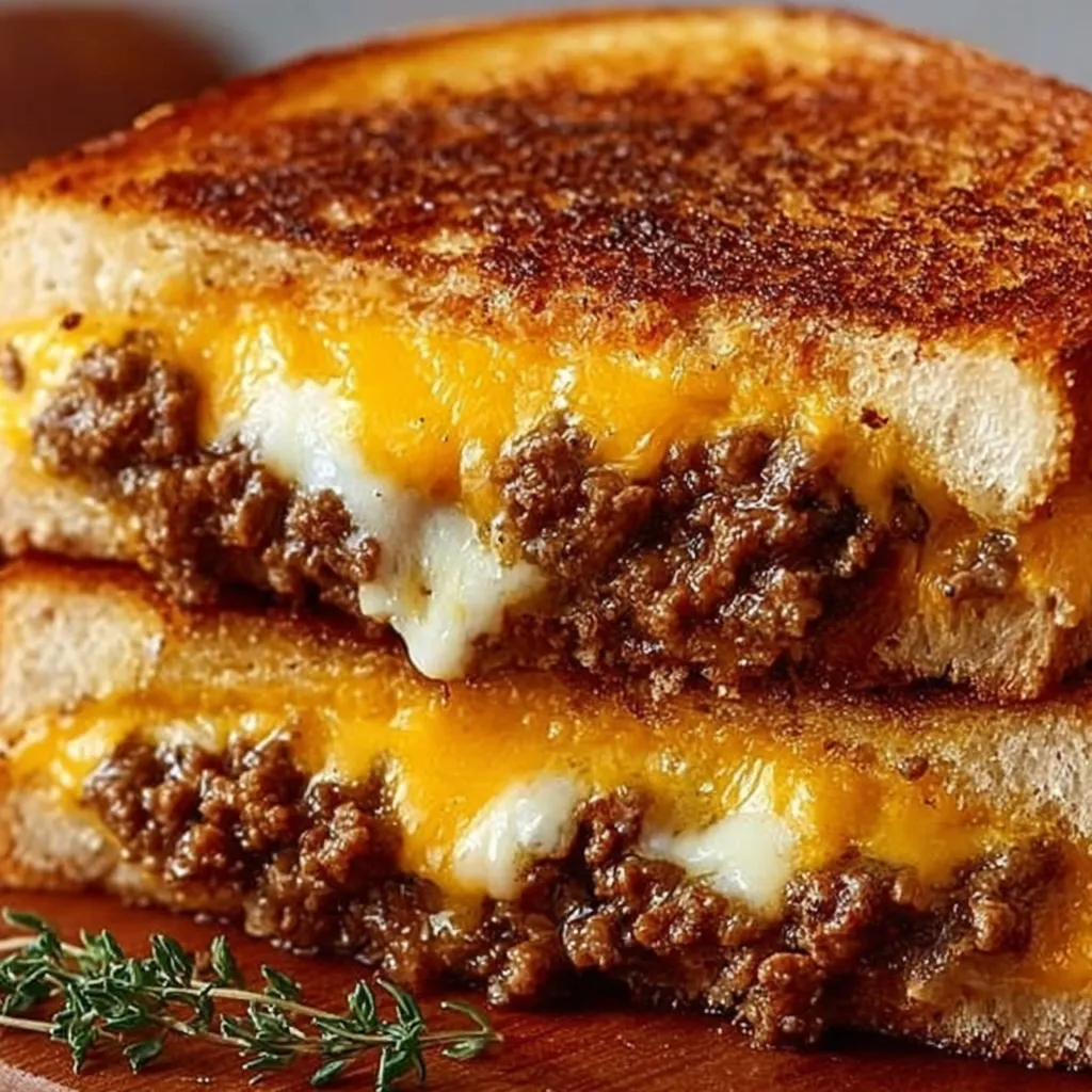 Ground Beef Grilled Cheese Sandwich