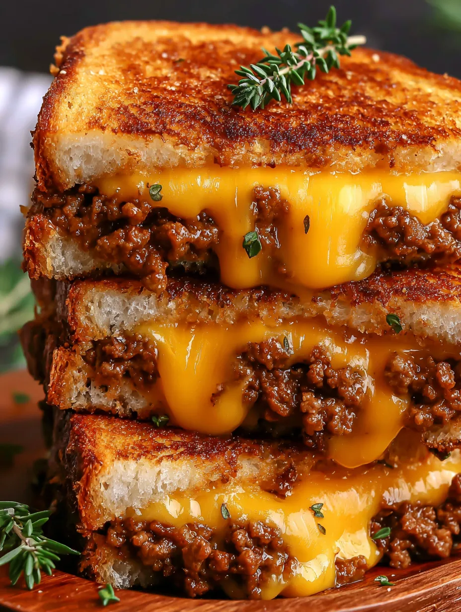 Ground Beef Grilled Cheese Sandwich