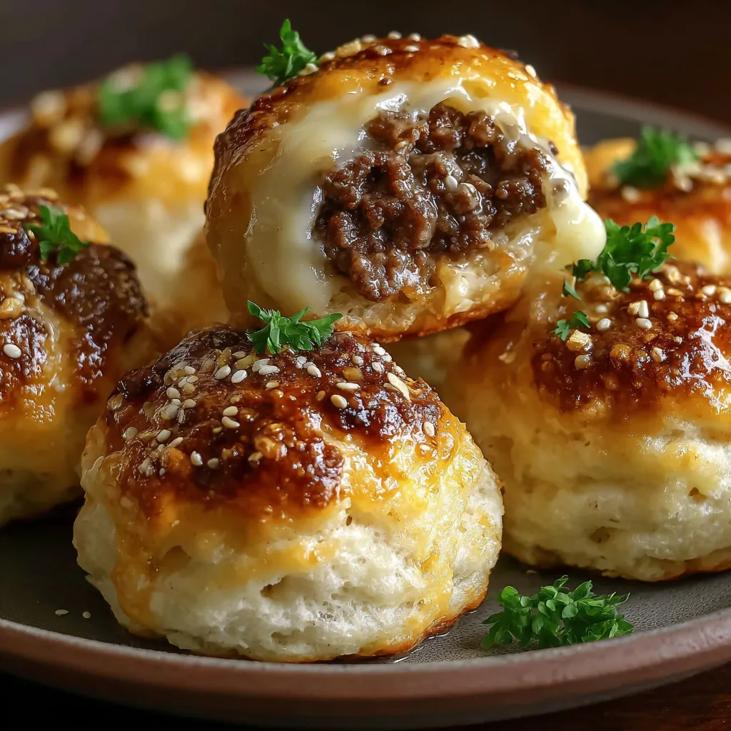 Garlic Parmesan Cheeseburger Bombs