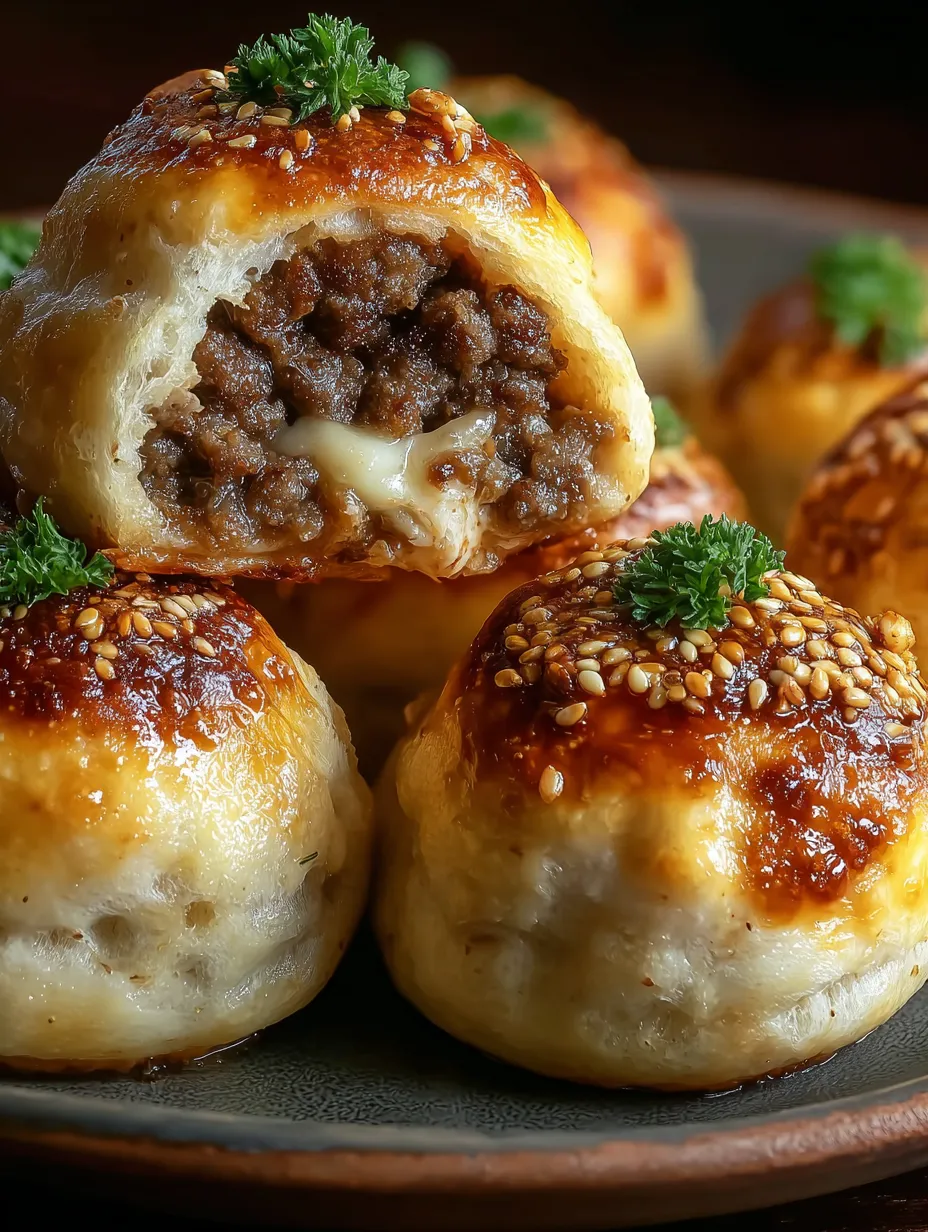 Garlic Parmesan Cheeseburger Bombs