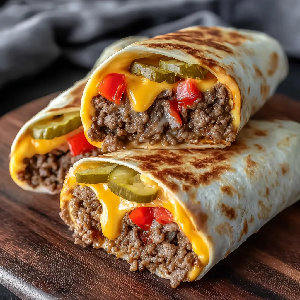 Air Fryer Cheeseburger Wraps