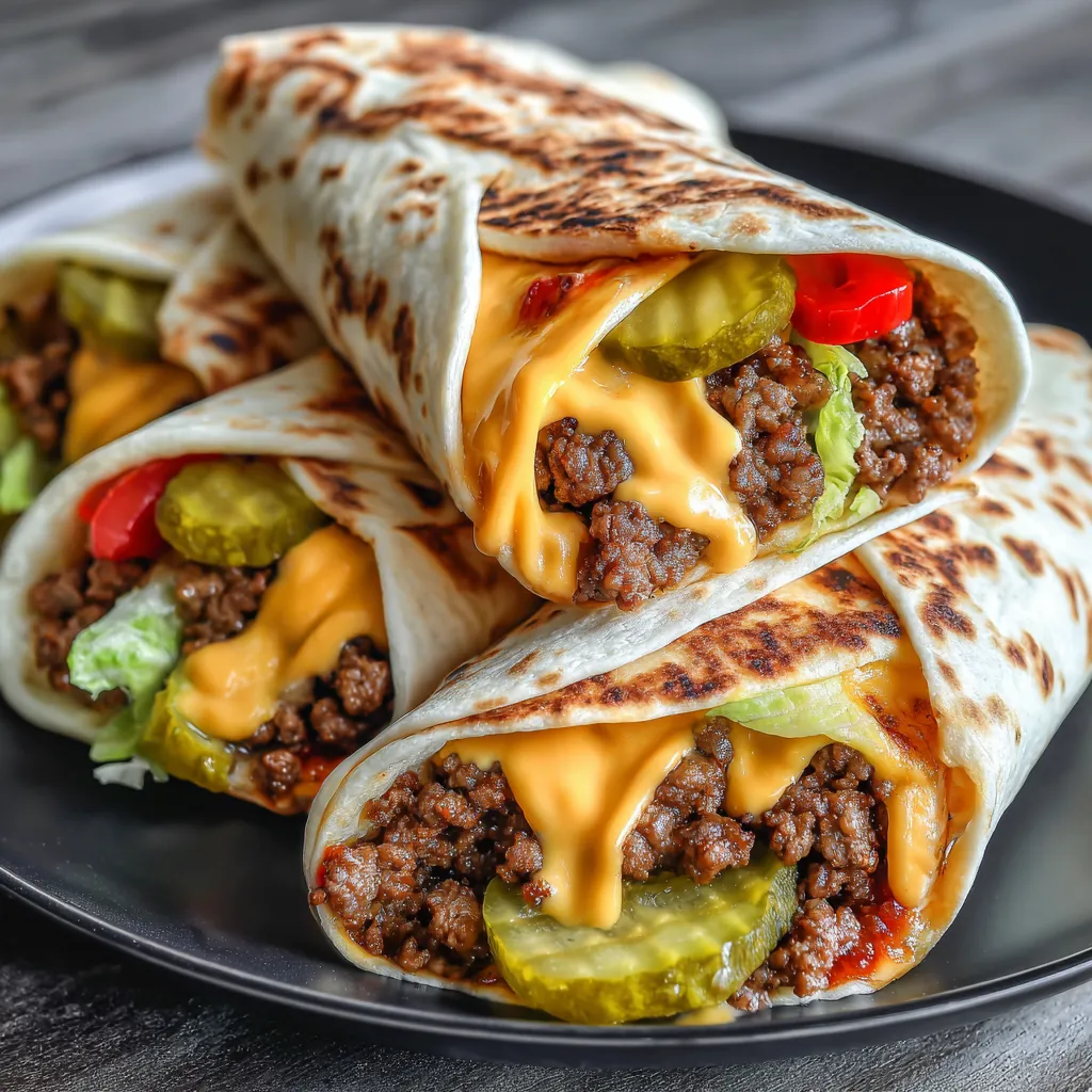 Air Fryer Cheeseburger Wraps
