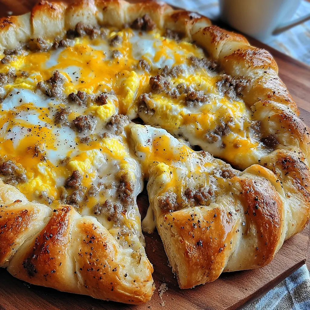 Sausage Gravy Breakfast Pizza