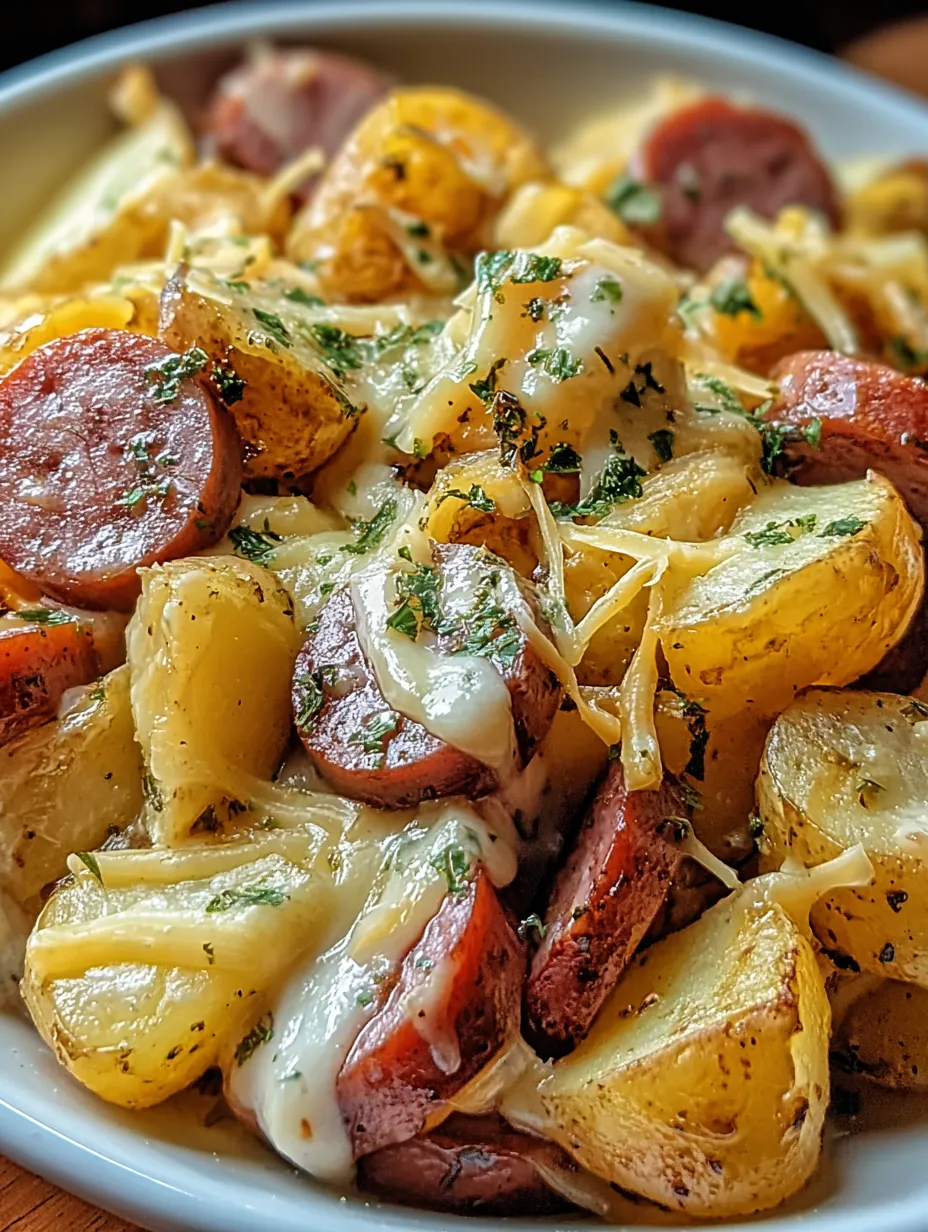 Cheesy Ranch Potatoes and Smoked Sausage