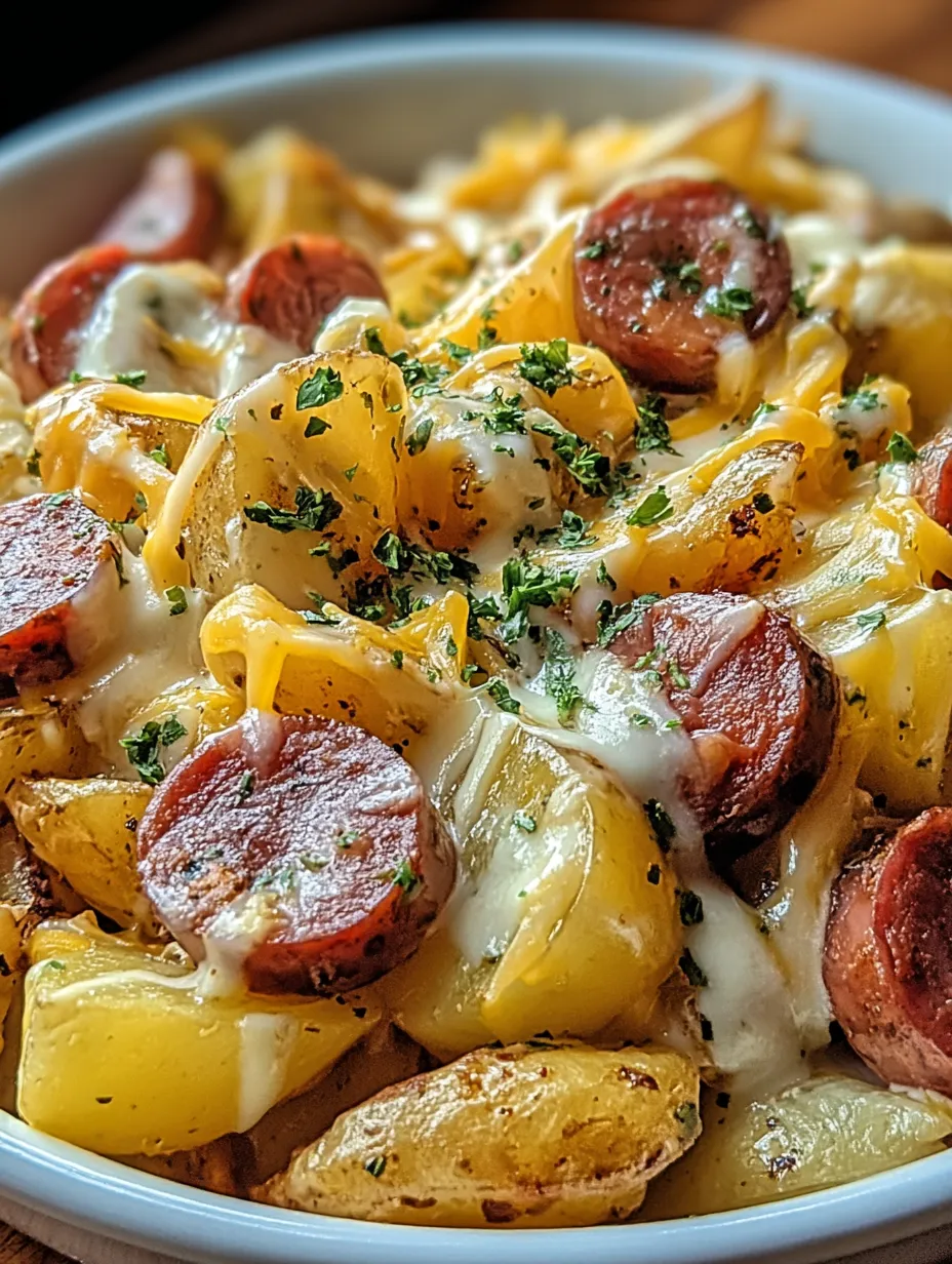 Cheesy Ranch Potatoes and Smoked Sausage