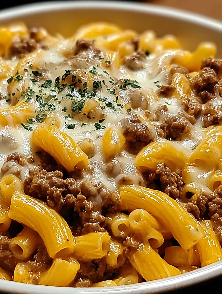 Sloppy Cheeseburger Pasta Casserole