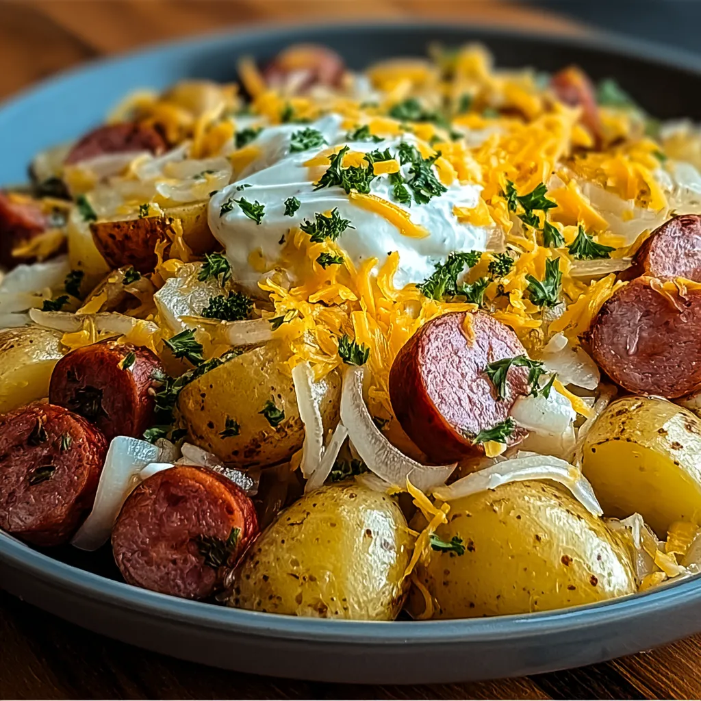 Cheesy Ranch Potatoes and Smoked Sausage