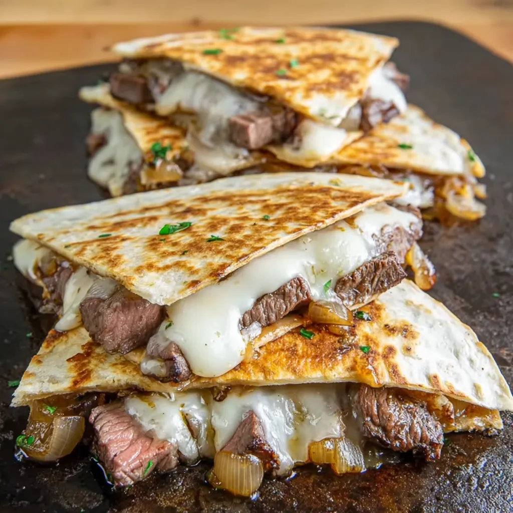 Steak Cheese Quesadillas on Blackstone