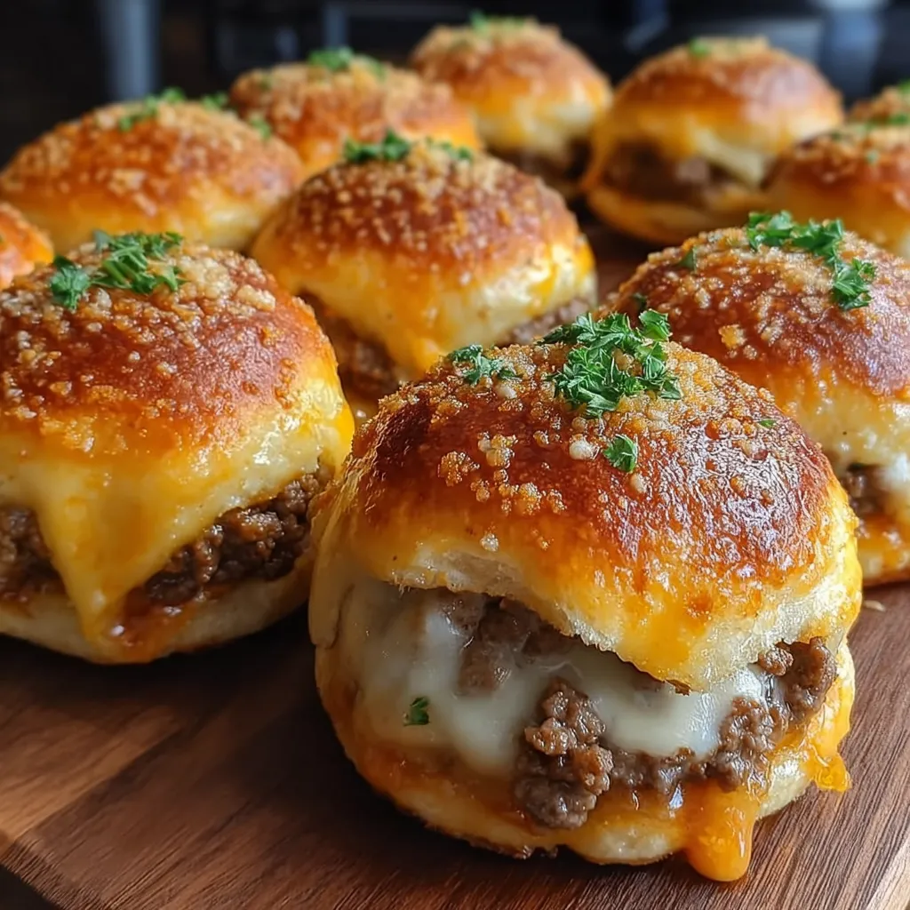 Garlic Parmesan Cheeseburger Bombs