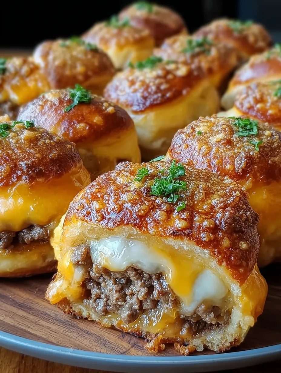 Garlic Parmesan Cheeseburger Bombs