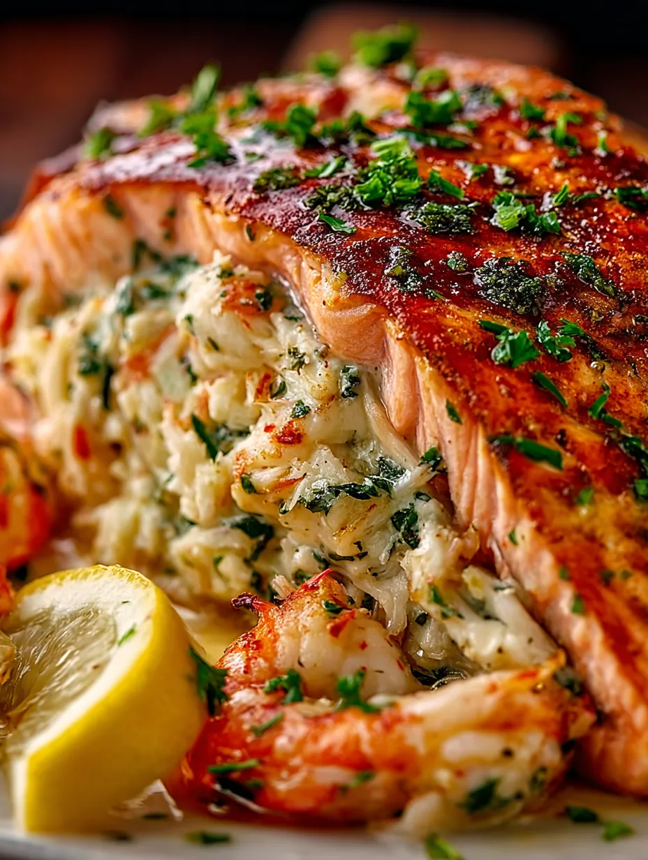 Crab & Shrimp Stuffed Salmon