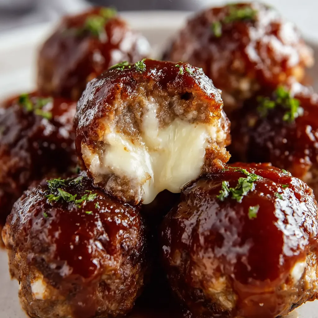 Smoked Cheese Stuffed Meatballs
