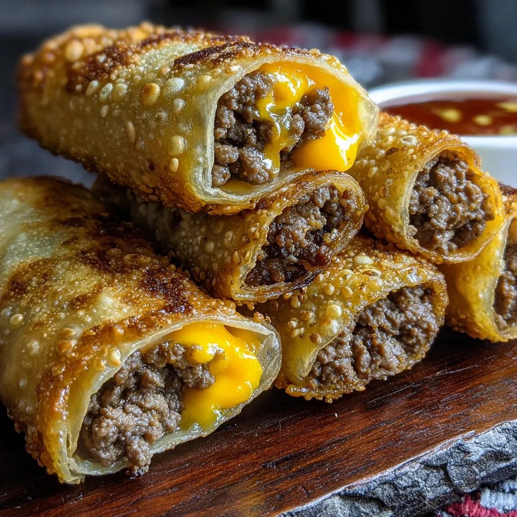 Cheeseburger Egg Rolls
