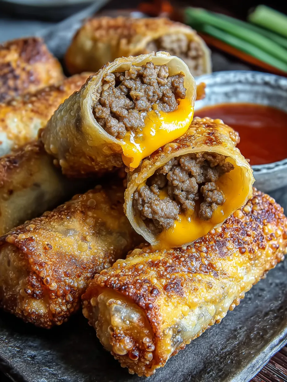 Cheeseburger Egg Rolls