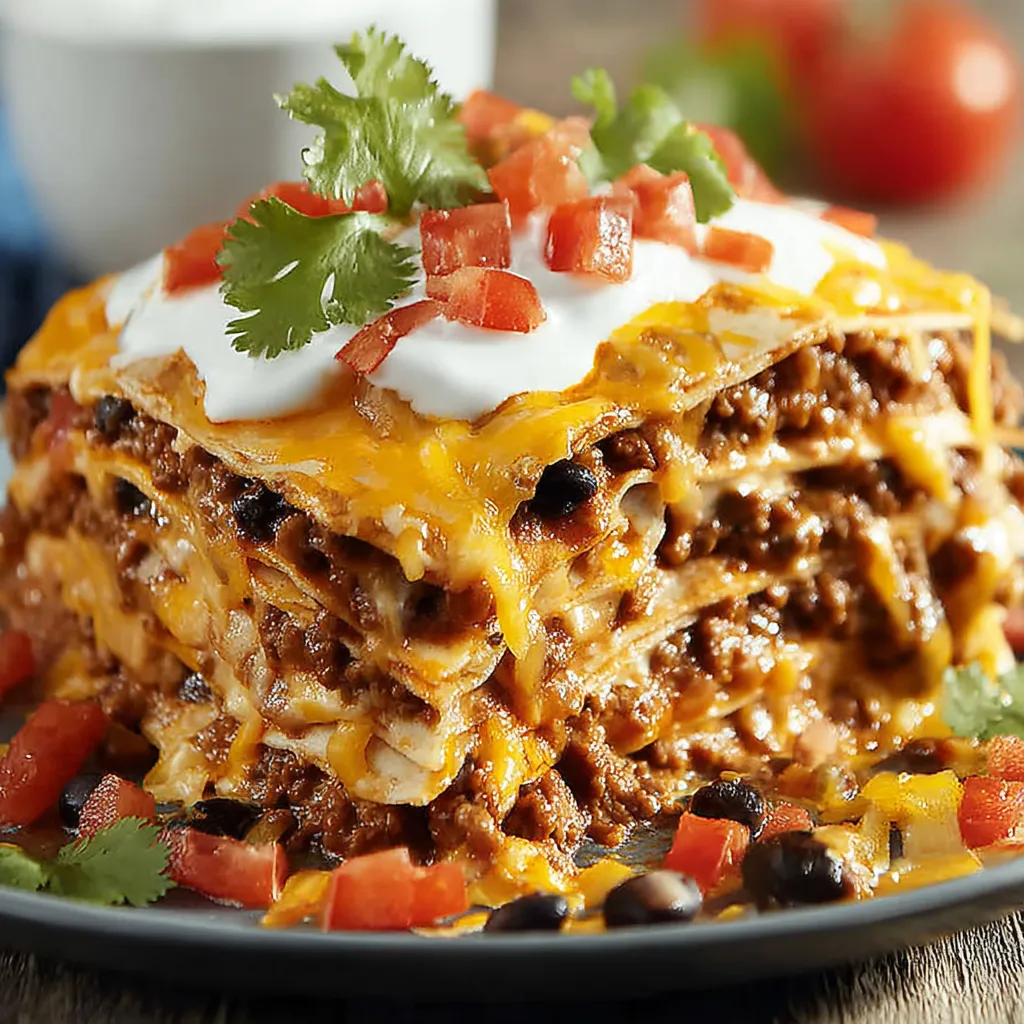 Mexican Lasagna Layered Casserole