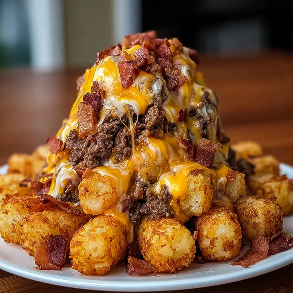 Bacon Cheeseburger Tater Tot Cones