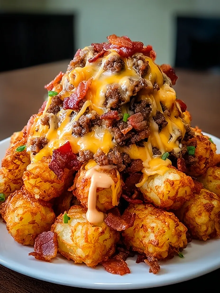 Bacon Cheeseburger Tater Tot Cones