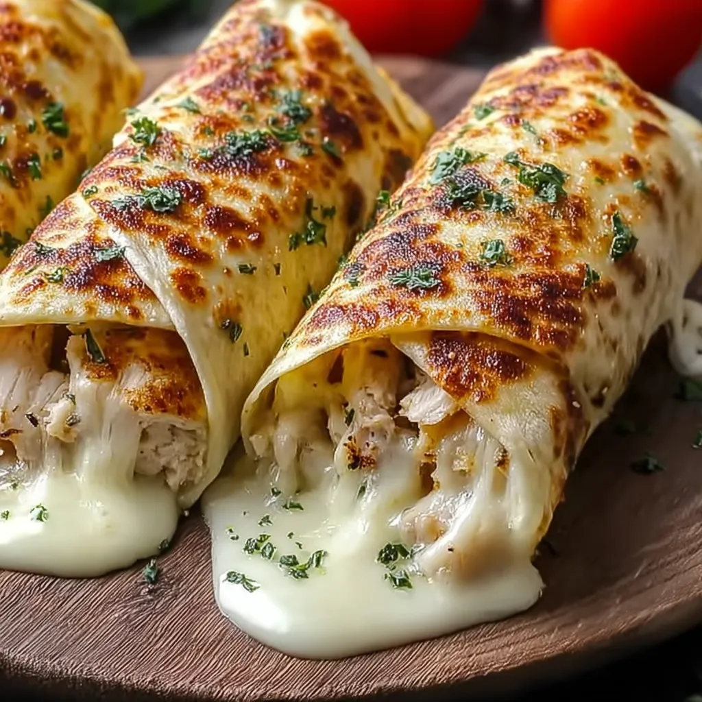 Cheesy Garlic Chicken Wraps