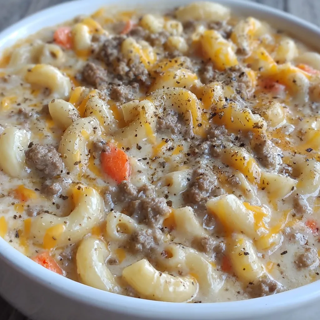 Cheeseburger Macaroni Soup