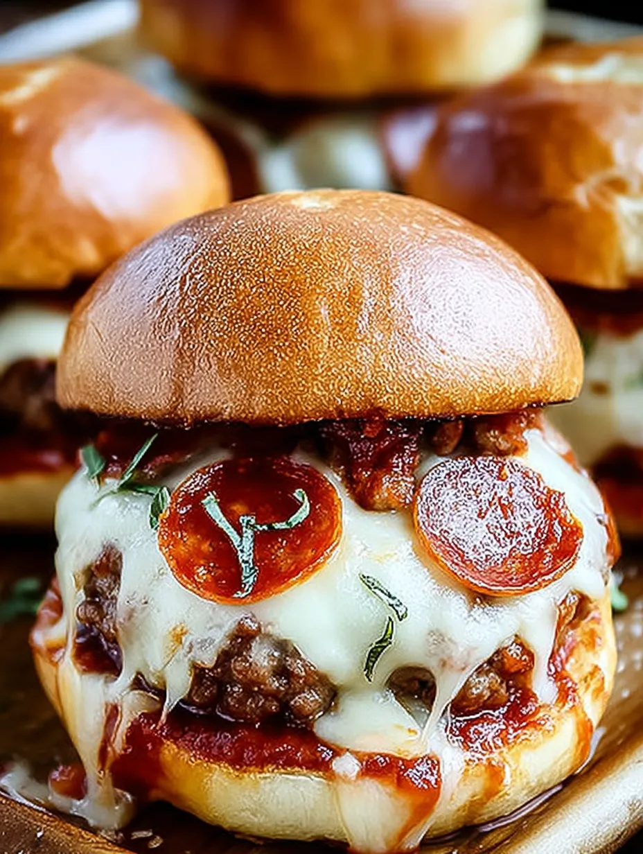 Pizza Burgers Melty Pepperoni Mozzarella