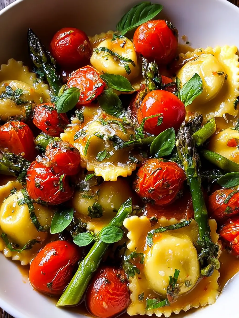 Ravioli with Tomatoes and Asparagus