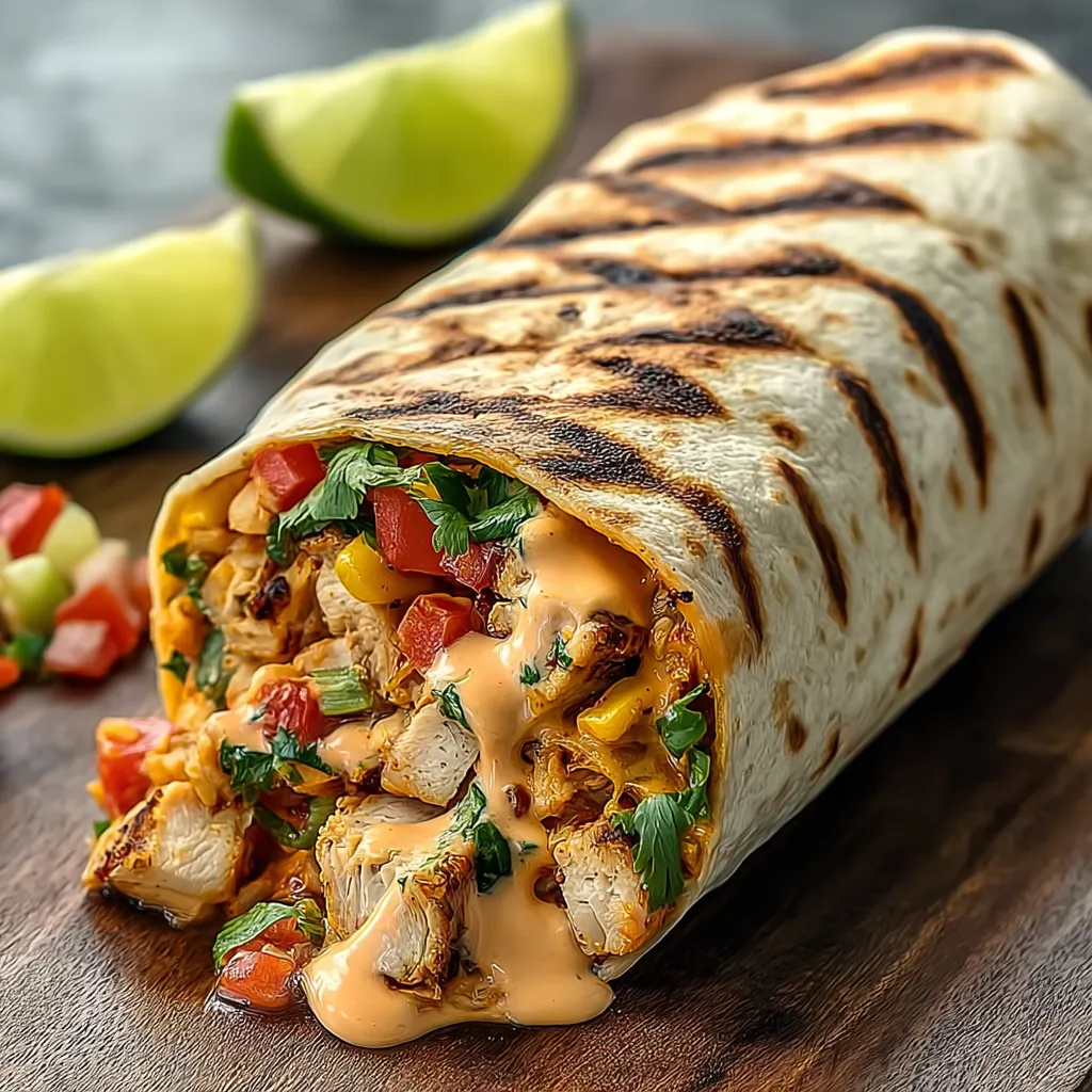 Easy Chipotle Ranch Grilled Chicken Burrito