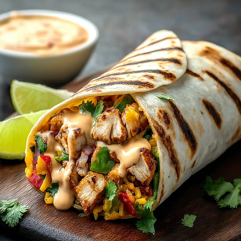 Easy Chipotle Ranch Grilled Chicken Burrito