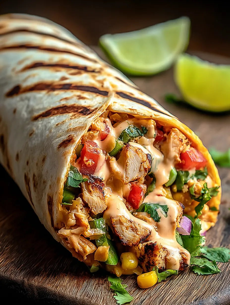 Easy Chipotle Ranch Grilled Chicken Burrito