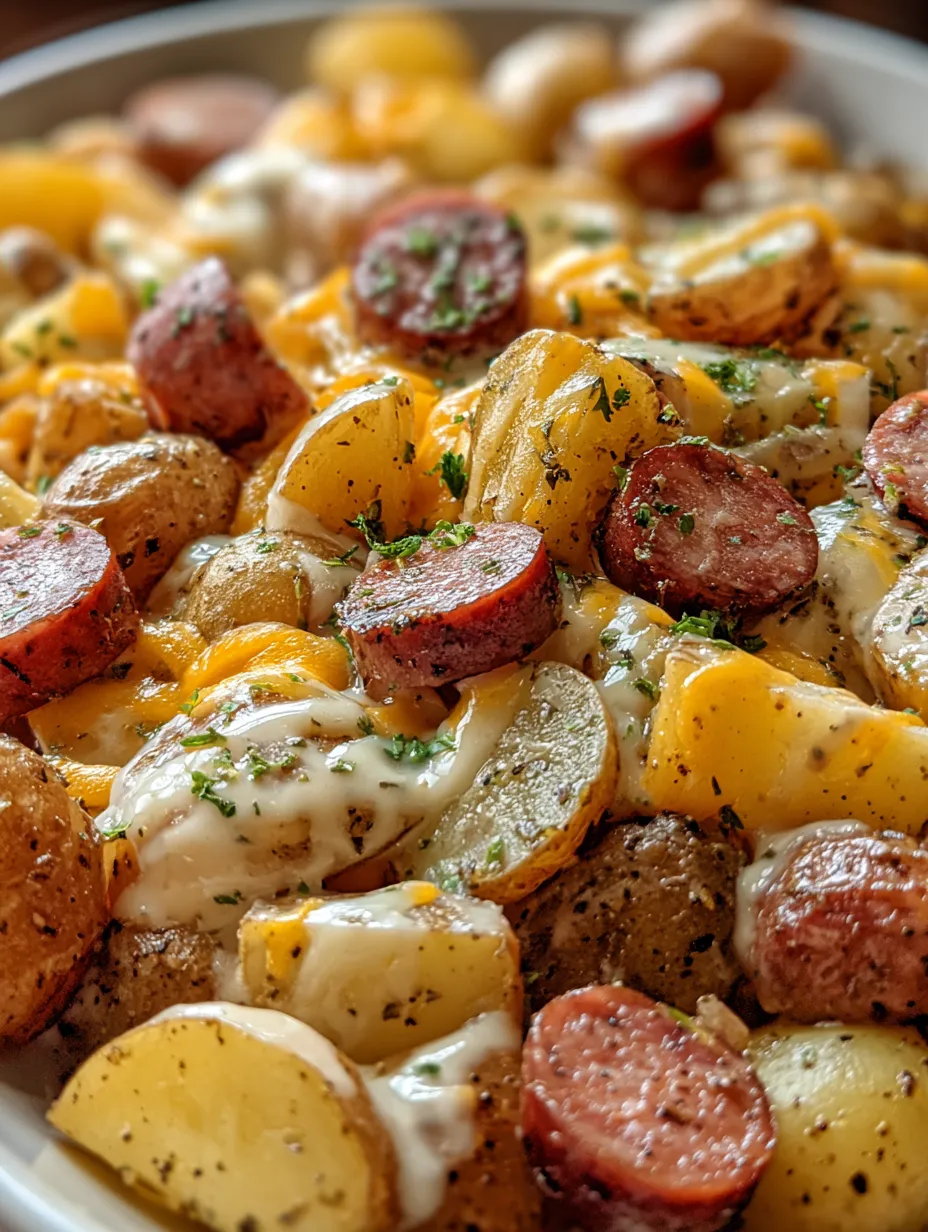 Cheesy Ranch Potatoes and Smoked Sausage