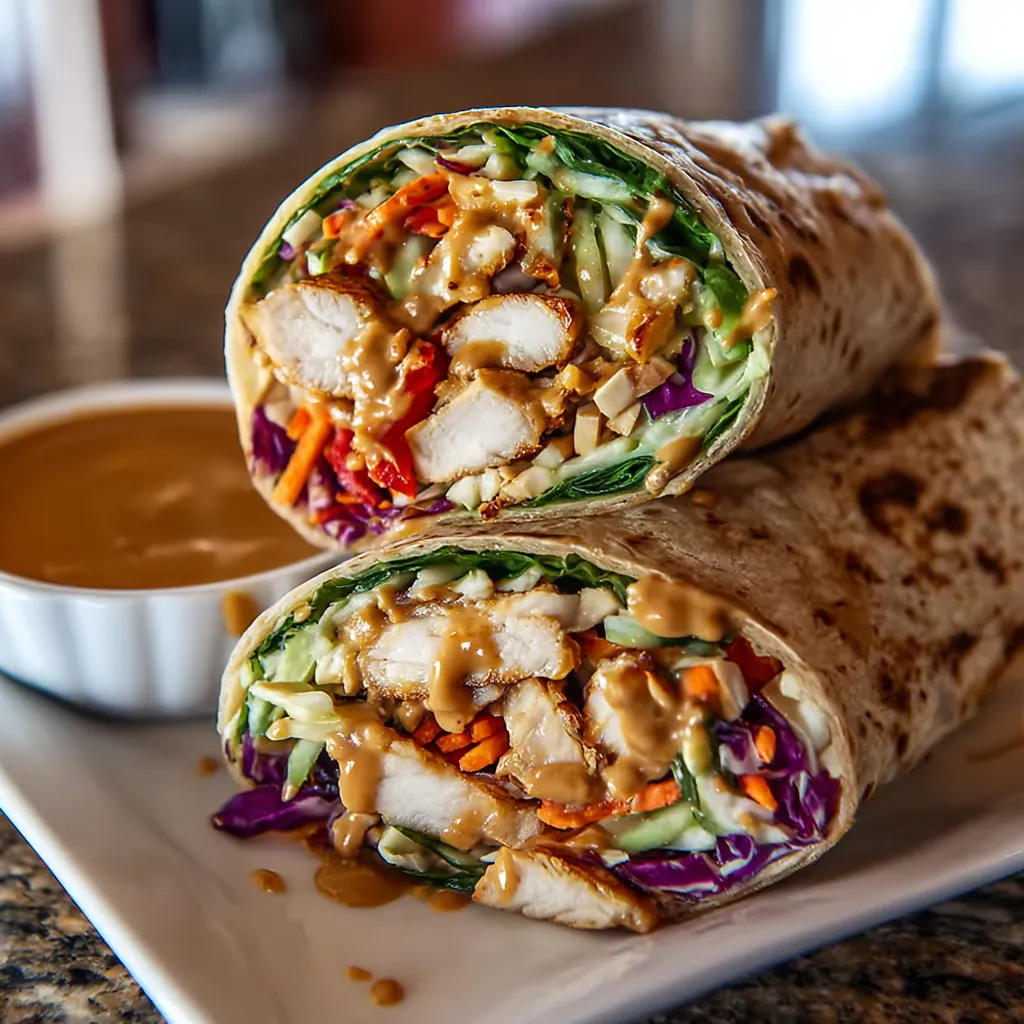 Thai Peanut Chicken Wraps