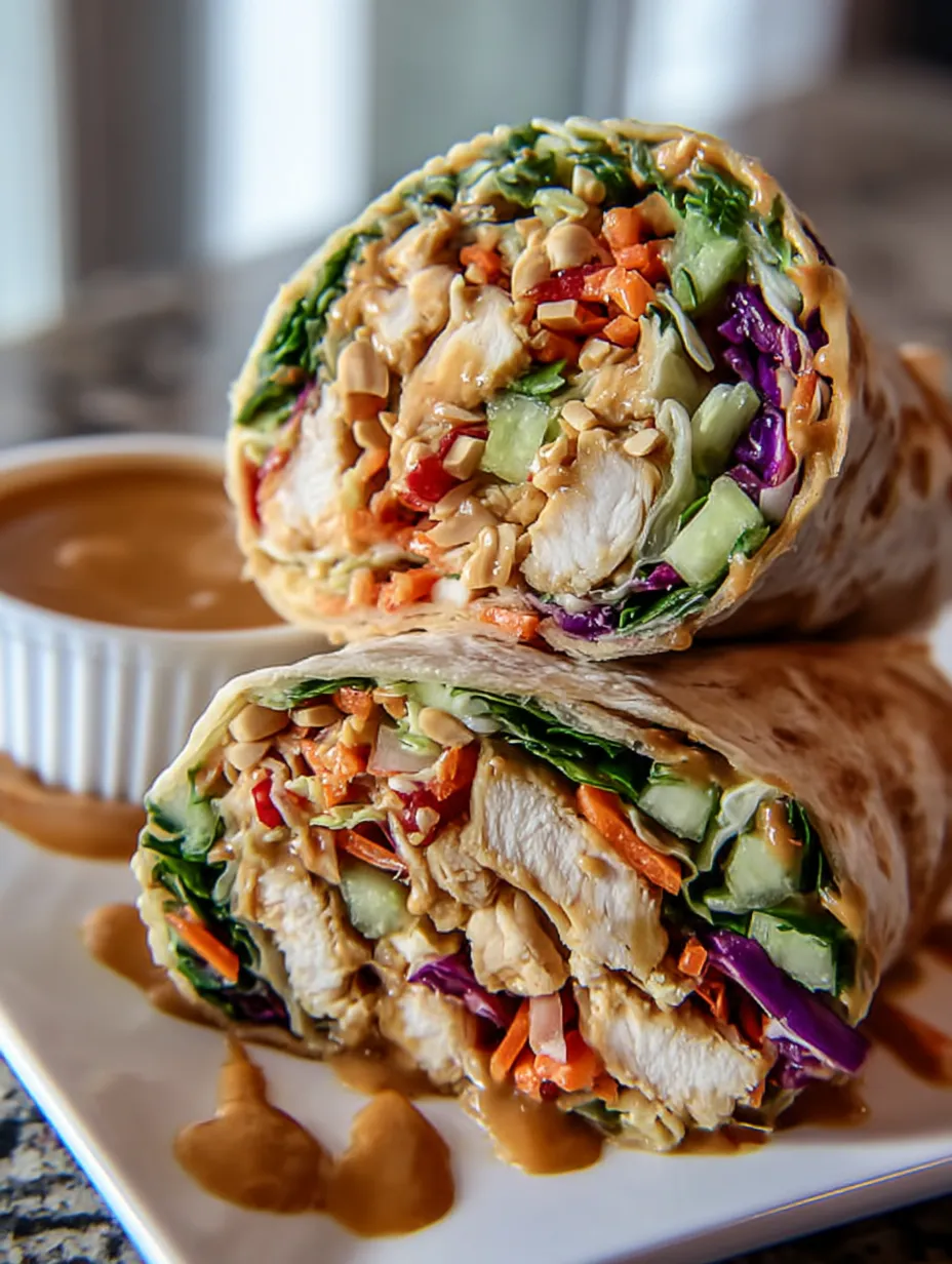 Thai Peanut Chicken Wraps