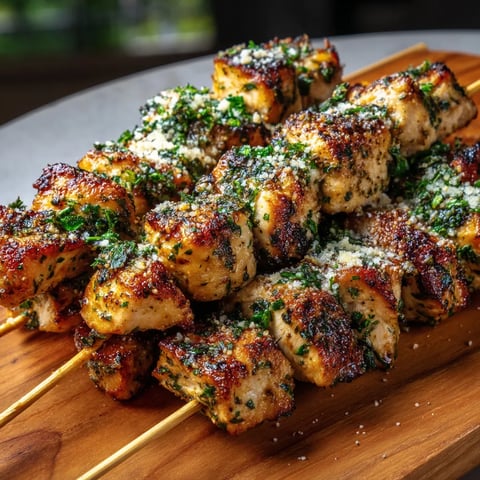 Garlic Parmesan Chicken Skewers